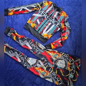 2 piece Versace suit (multi colored)